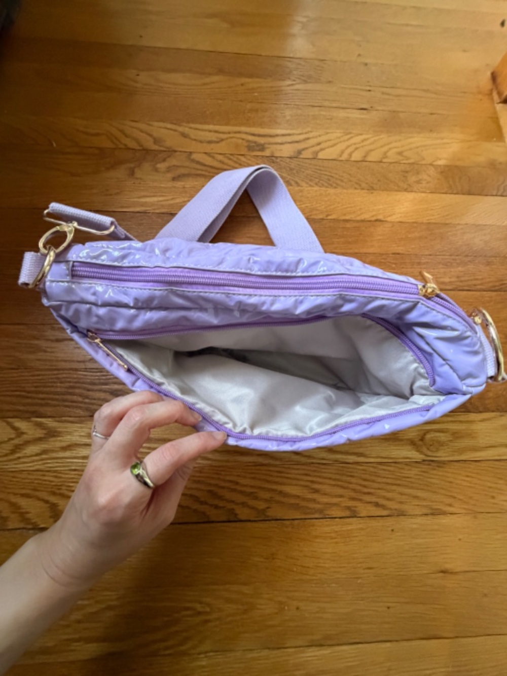 Citymouse Purple Puffy Crossbody Diaper Bag - Picture 7 of 8